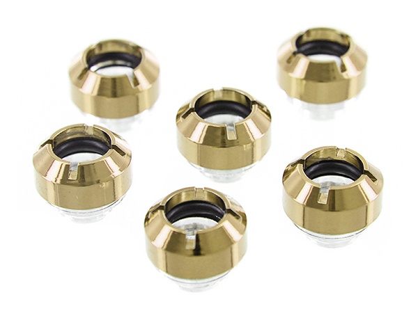 Monsoon Hardline 13 / 10mm (ID 3/8 OD 1/2) compression fitting Sixpack - Economy Gold