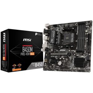 MSI B450M Pro-VDH Max, AMD B450 mainboard, socket AM4