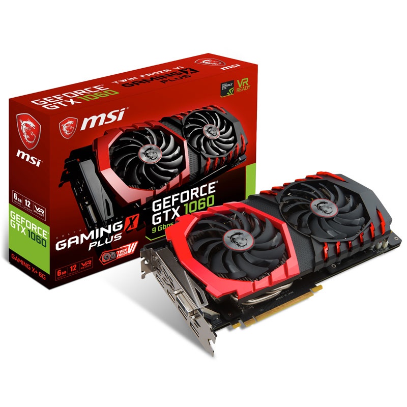 MSI GeForce GTX 1060 Gaming X + 6G 9 Gbps, 6144 MB GDDR5