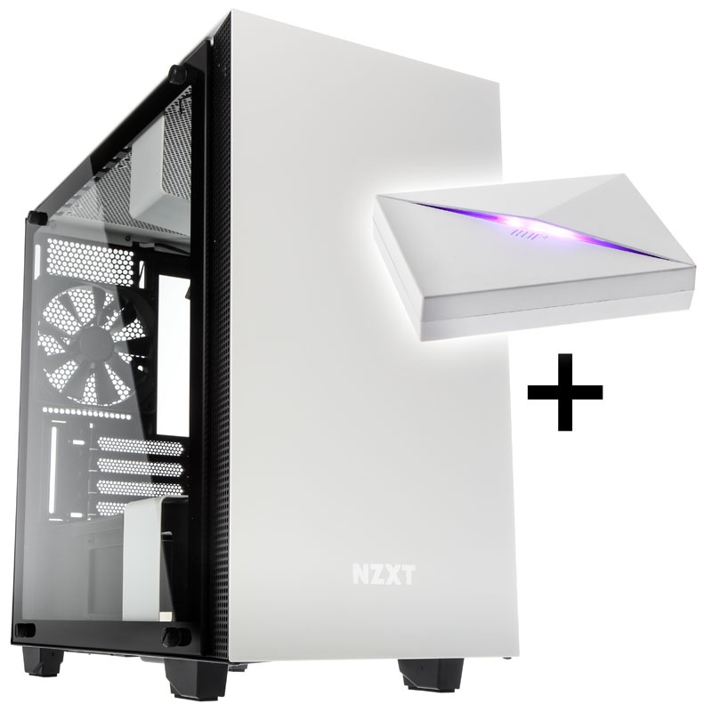 NZXT H400i Micro-ATX Case - white / black Window + HUE + RGB LED ...