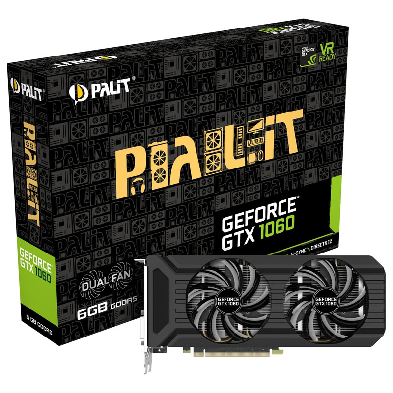 GTX1060 DUAL 6144M GDDR5 192Bit DVI 3-DP HDMI グラフィックボード
