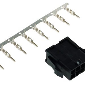 Phobya ATX Power Connector 4+4Pin female inc. 8 Pins - Black : image 1