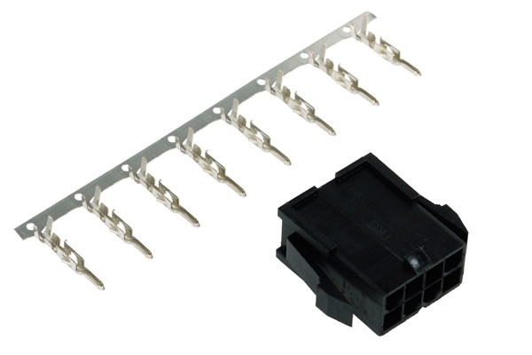 Phobya ATX Power Connector 4+4Pin female inc. 8 Pins – Black