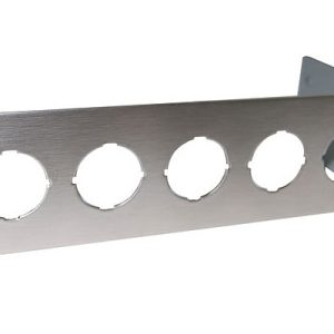Phobya Front plate for 5x rocking switches roand - stainless steel