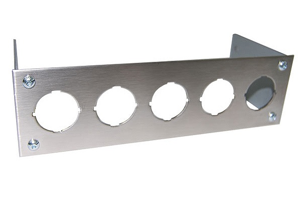 Phobya Front plate for 5x rocking switches roand - stainless steel