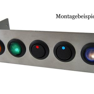 Phobya Front plate for 5x rocking switches roand - stainless steel