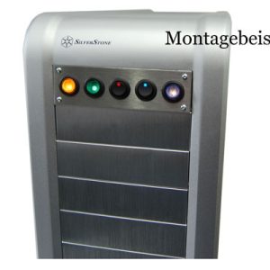 Phobya Front plate for 5x rocking switches roand - stainless steel