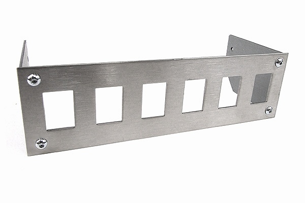 Phobya Front plate for 6x rocking switches rectangular - stainless steel