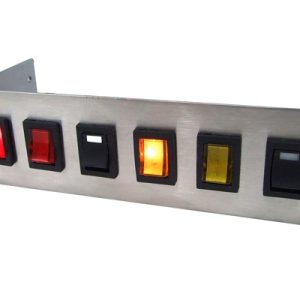 Phobya Front plate for 6x rocking switches rectangular - stainless steel