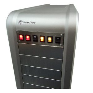 Phobya Front plate for 6x rocking switches rectangular - stainless steel