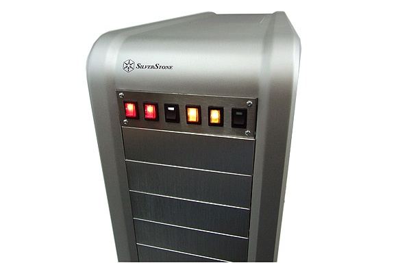 Phobya Front plate for 6x rocking switches rectangular - stainless steel