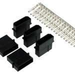 Phobya PSU Power Connector 4Pin Molex female incl. 4 Pins - 5 pcs Black