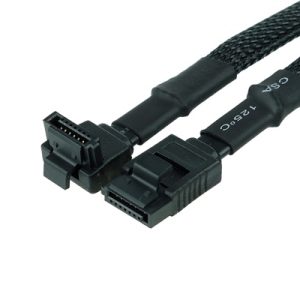 Phobya SATA 3.0 connection cable with safety latch 15cm - black sleeved