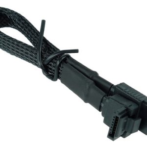 Phobya SATA 3.0 connection cable with safety latch 15cm - black sleeved