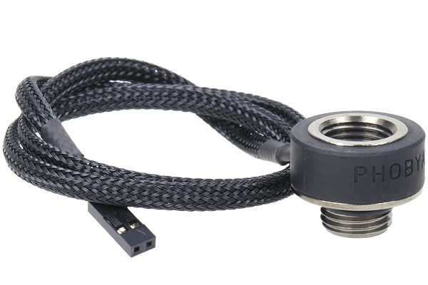 Phobya Temperature Sensor in / outer thread G1 / 4 - black nickel