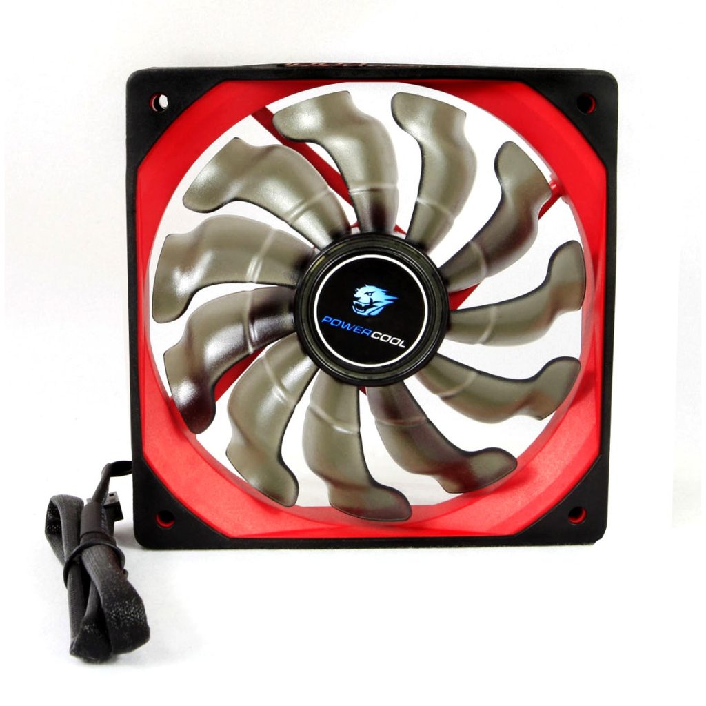 Powercool Glacier Pro Series 12cm Red DBB Fan with Silicone Sleeve ...