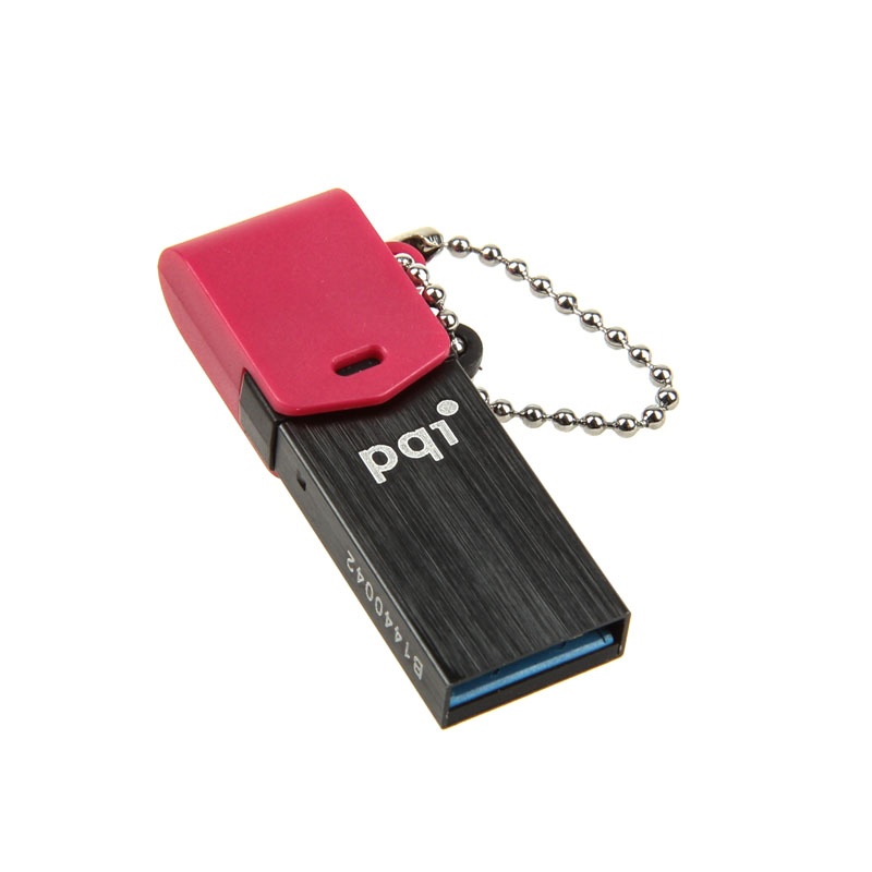 PQI Connect Series 301, USB 3.0/Micro-USB Pen Drive, Red - 64 GB