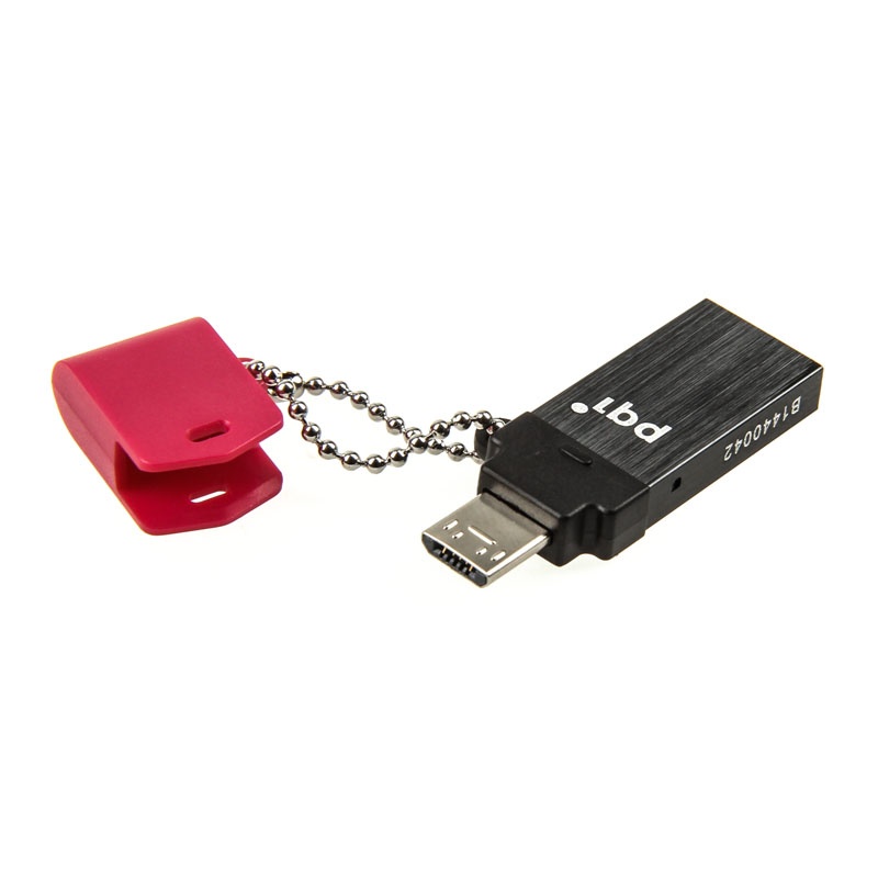PQI Connect Series 301, USB 3.0/Micro-USB Pen Drive, Red - 64 GB