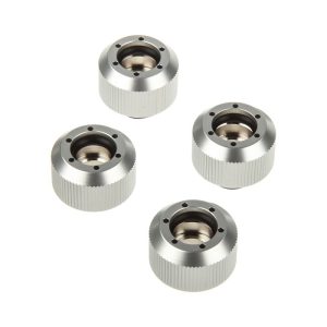 PrimoChill Revolver Compression Groove Fitting 4x Set for Acrylic Tube 13/10mm - Silver