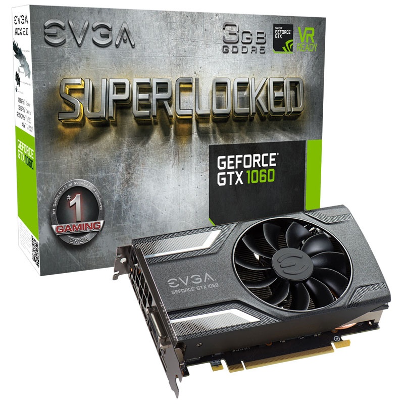 EVGA GeForce GTX 1060 SC Gaming, 3072MB GDDR5