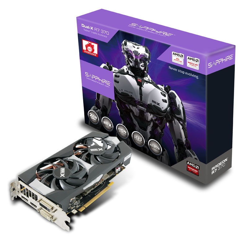 SAPPHIRE Radeon R7 370 Dual-X OC, 2048MB GDDR5 - Watercooling UK
