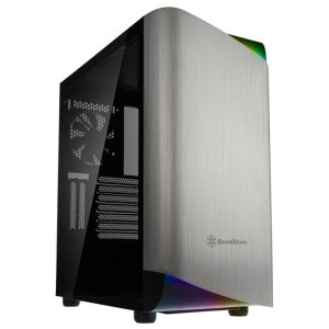 Silverstone Seta A1 midi tower, tempered glass - black / silver : image 1