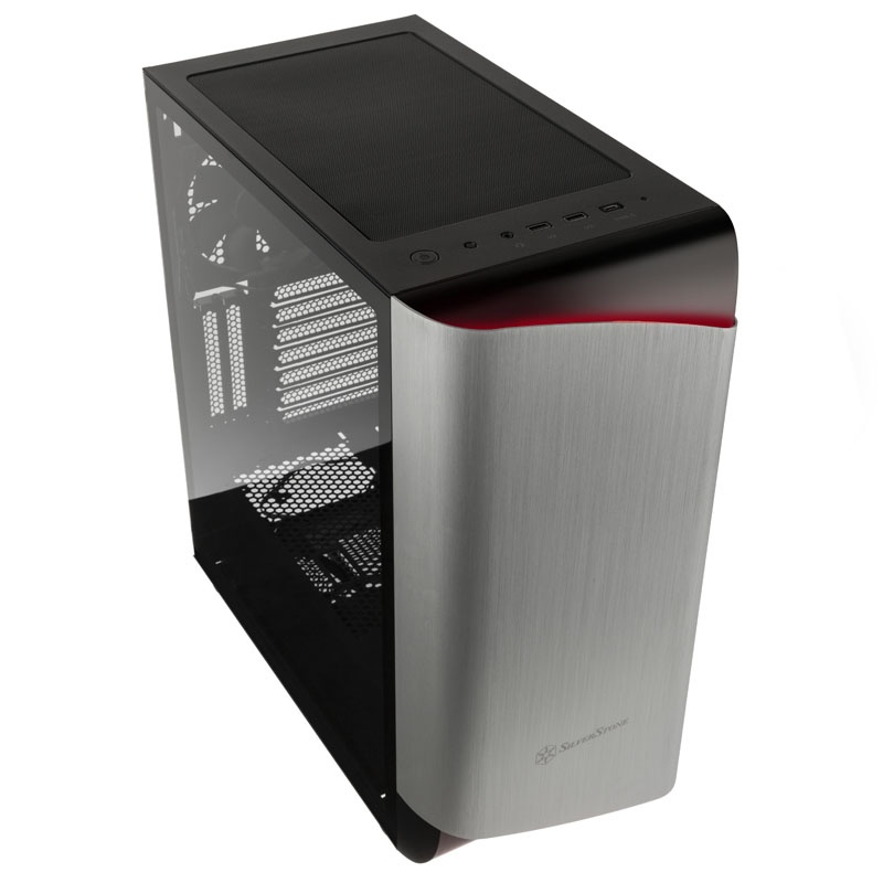 Silverstone Seta A1 midi tower, tempered glass - black / silver : image 2