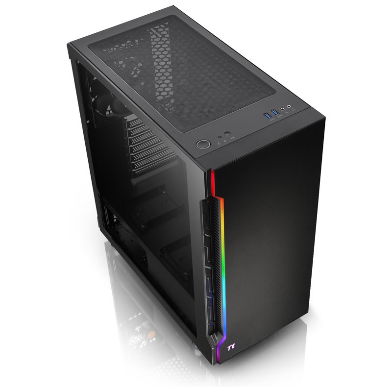 Thermaltake H200 TG RGB Midi-Tower, Tempered Glass - black