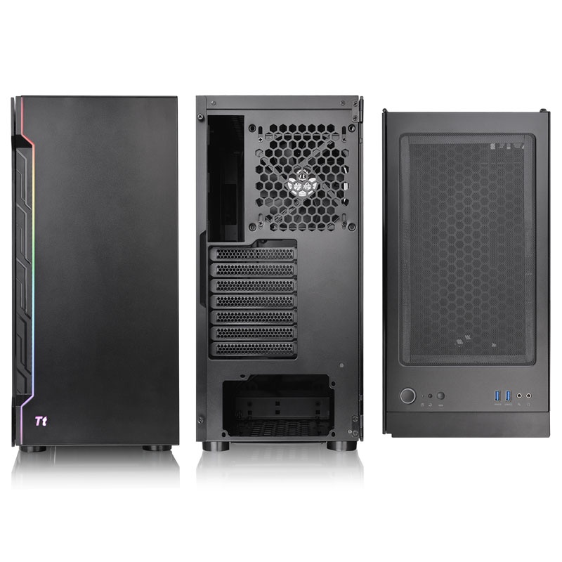 Thermaltake H200 TG RGB Midi-Tower, Tempered Glass - black