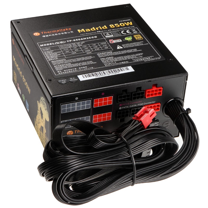 Thermaltake Madrid 80 Plus Gold Power supply, modular - 850 Watt