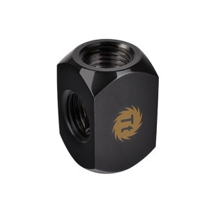 Thermaltake Pacific 4-Way G1/4 T Piece Block Fitting - Black