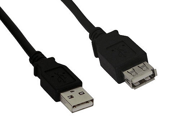 USB 2.0 Extension Cable, Black, A M/F, 5m