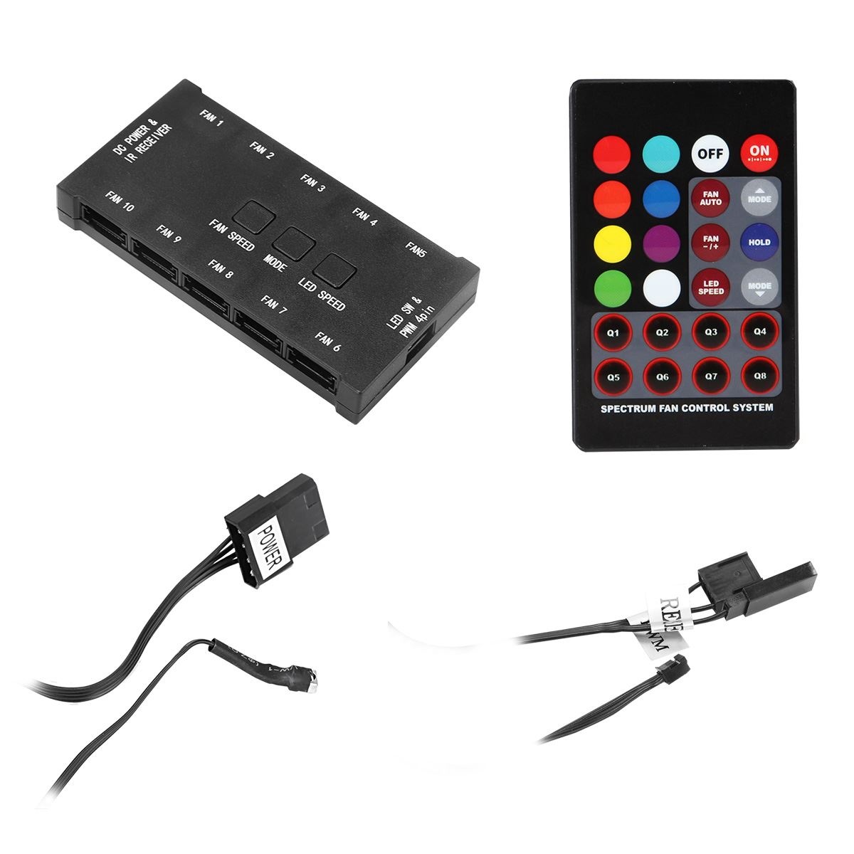 WCUK Rainbow RGB Fan Controller With Remote for 10x 6Pin RGB Fans ...