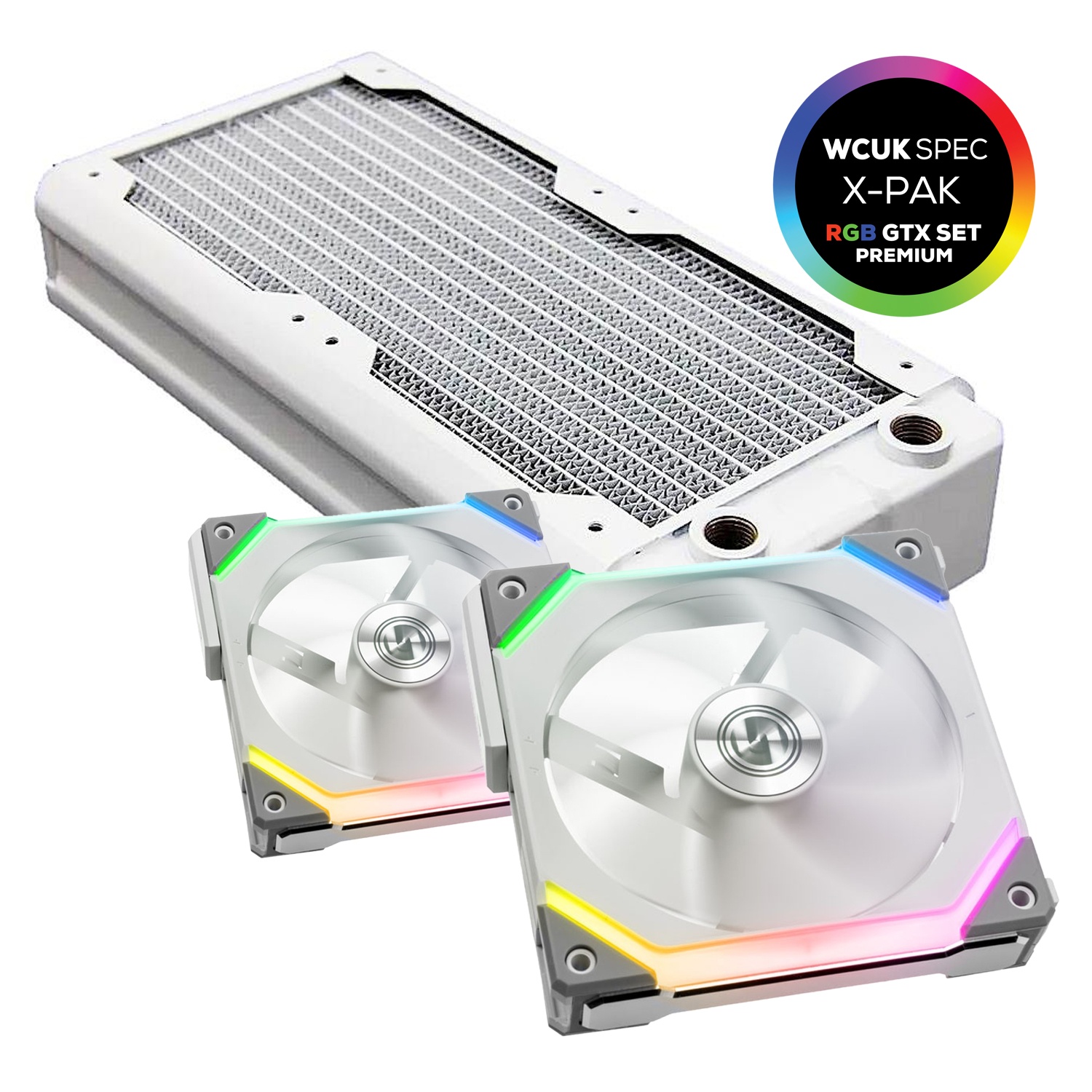 WCUK Spec HWL Black Ice Nemesis GTX240 White Radiator and Lian Li Fans - Premium Kit