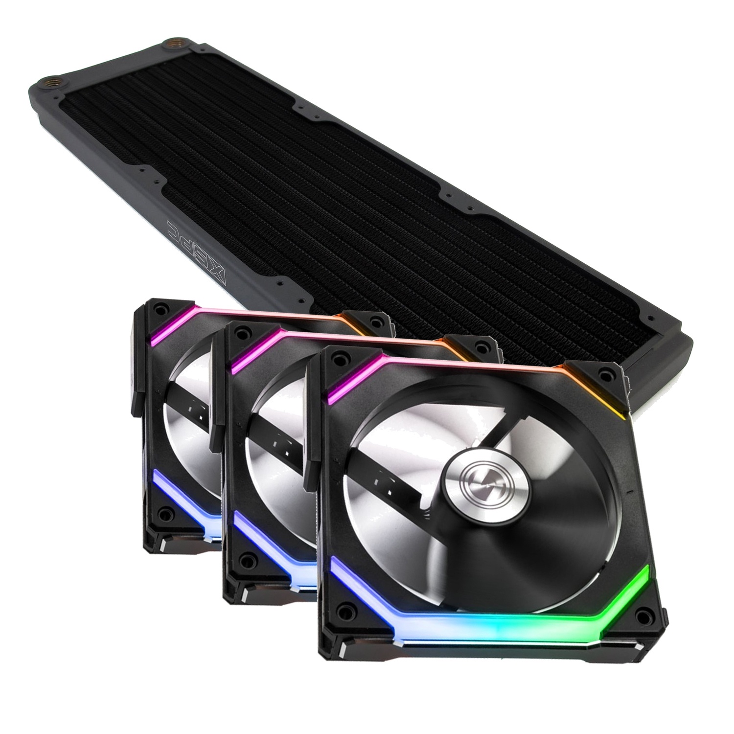 WCUK Spec XSPC TX360 Black Radiator and Lian Li Fans Premium Kit