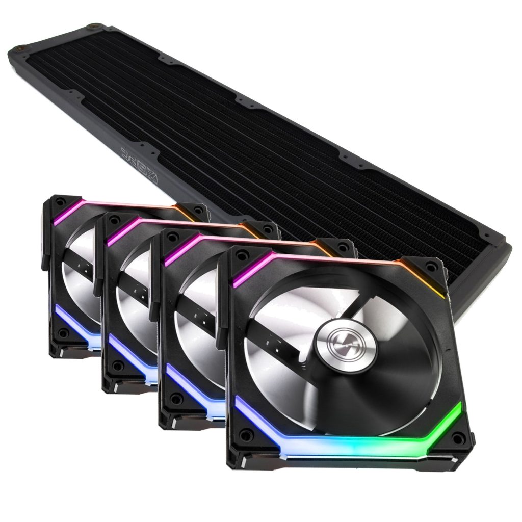 Fanli Radiator WCUK Spec XSPC TX480 Black Radiator and Lian Li Fans Premium Kit ...