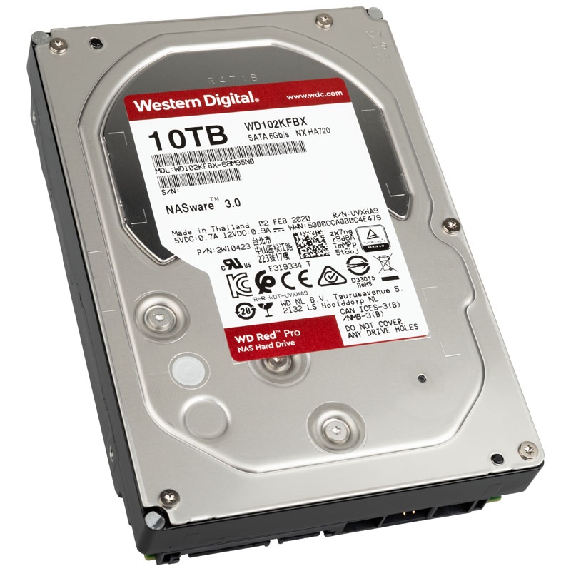 Western digital Red Pro, SATA 6G, 7,200 rpm, 3.5 inches - 10 TB