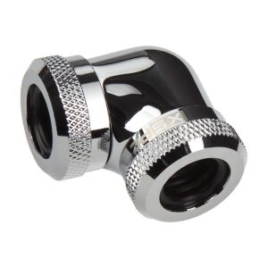 XSPC Adapter 2x 14mm Hard-Tube - 90 degree angle, chrome