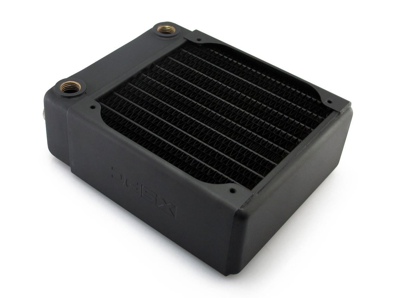 Box Radiator 10 Inch Single XSPC RX120 Single Fan 1x120mm Radiator V3 - Black - Watercooling UK