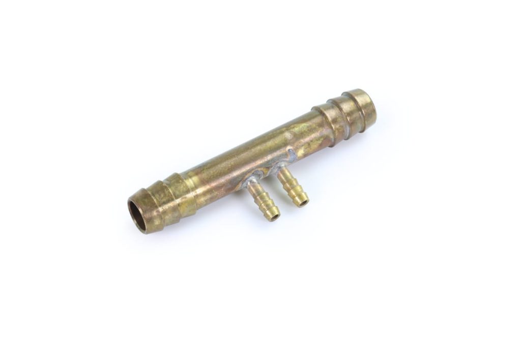 Alphacool ES 2xMCX distributor for 12.7/7.6mm with barbed connection brass : image 1