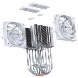 Jonsbo CR-3000E CPU cooler, dual-tower, ARGB, 260W TDP - white, 120mm