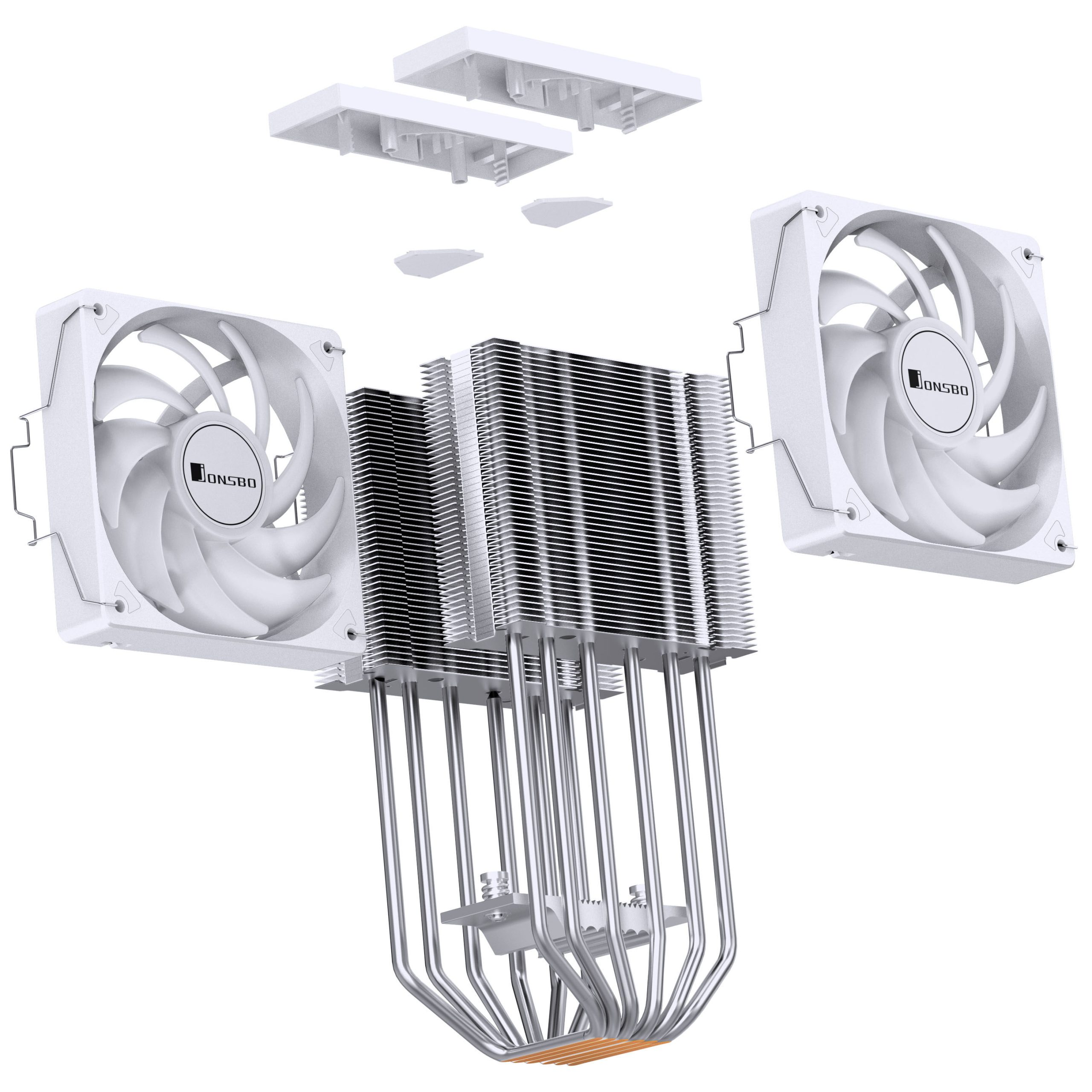 Jonsbo CR-3000E CPU cooler, dual-tower, ARGB, 260W TDP - white, 120mm