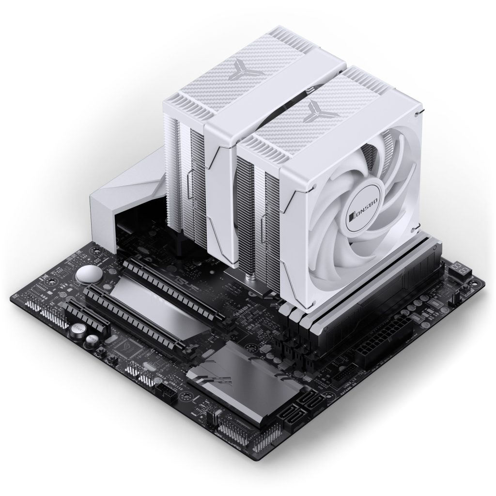 Jonsbo CR-3000E CPU cooler, dual-tower, ARGB, 260W TDP - white, 120mm