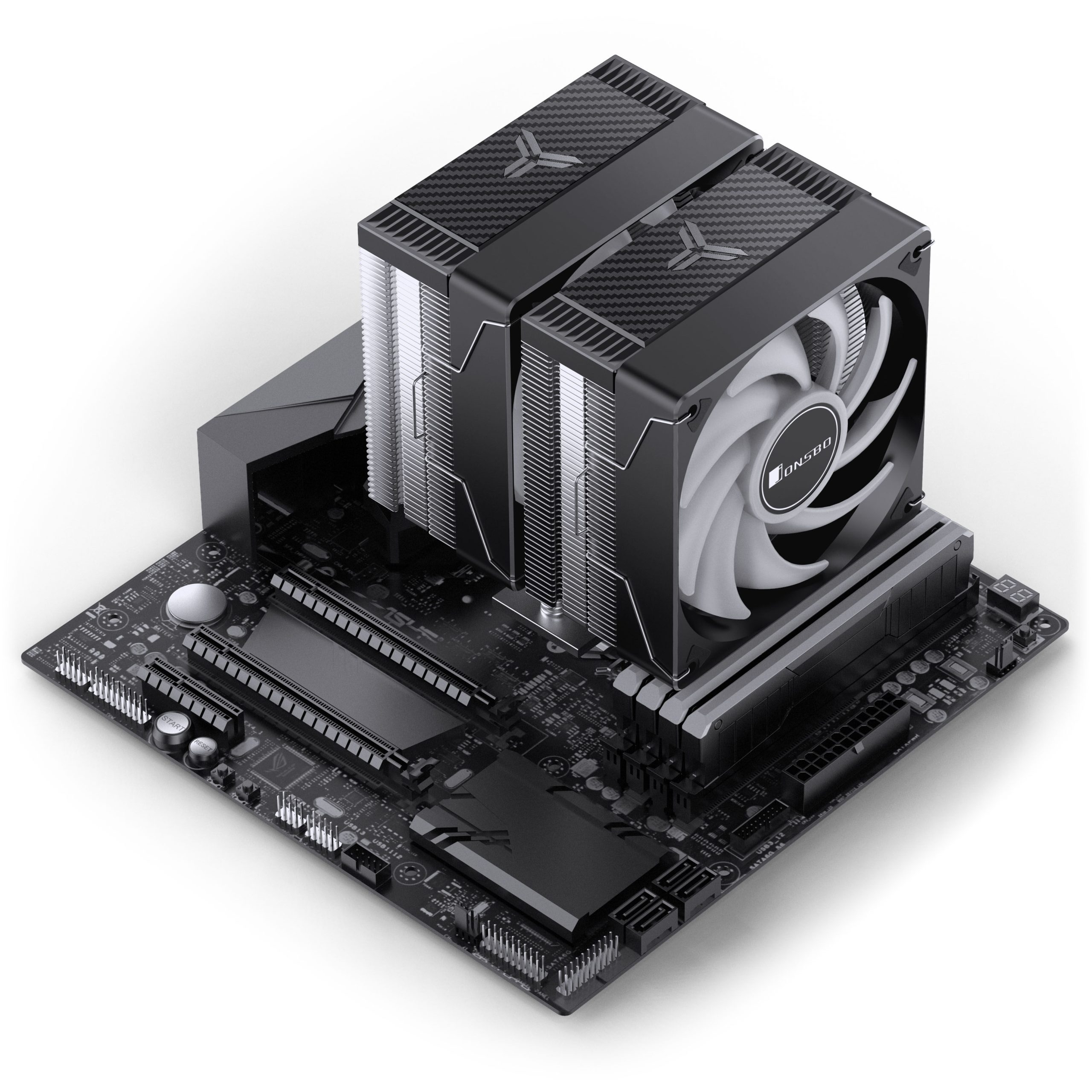 Jonsbo CR-3000E CPU cooler, dual tower, RGB - 120mm, black : image 11