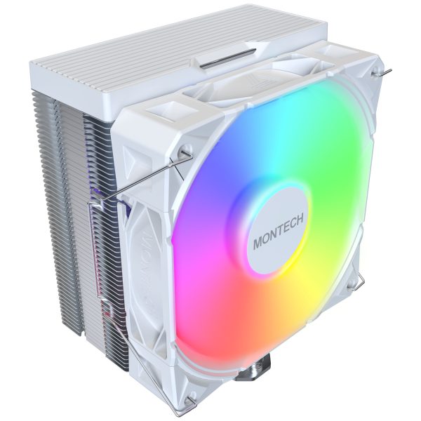 Montech NX400 White CPU cooler, ARGB – 120mm, white
