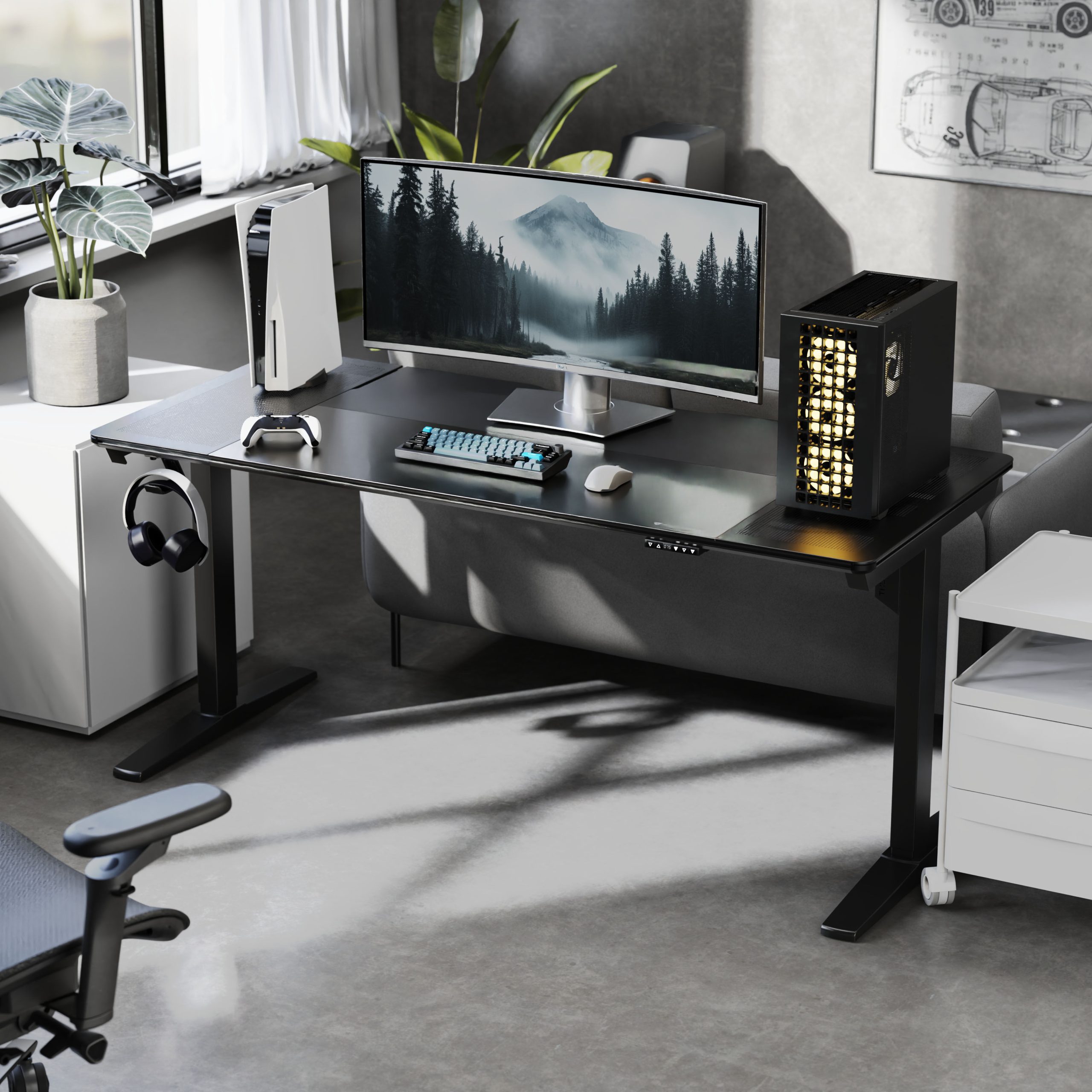 ThunderX3 LAB-X Gaming Table, height adjustable - black : image 7