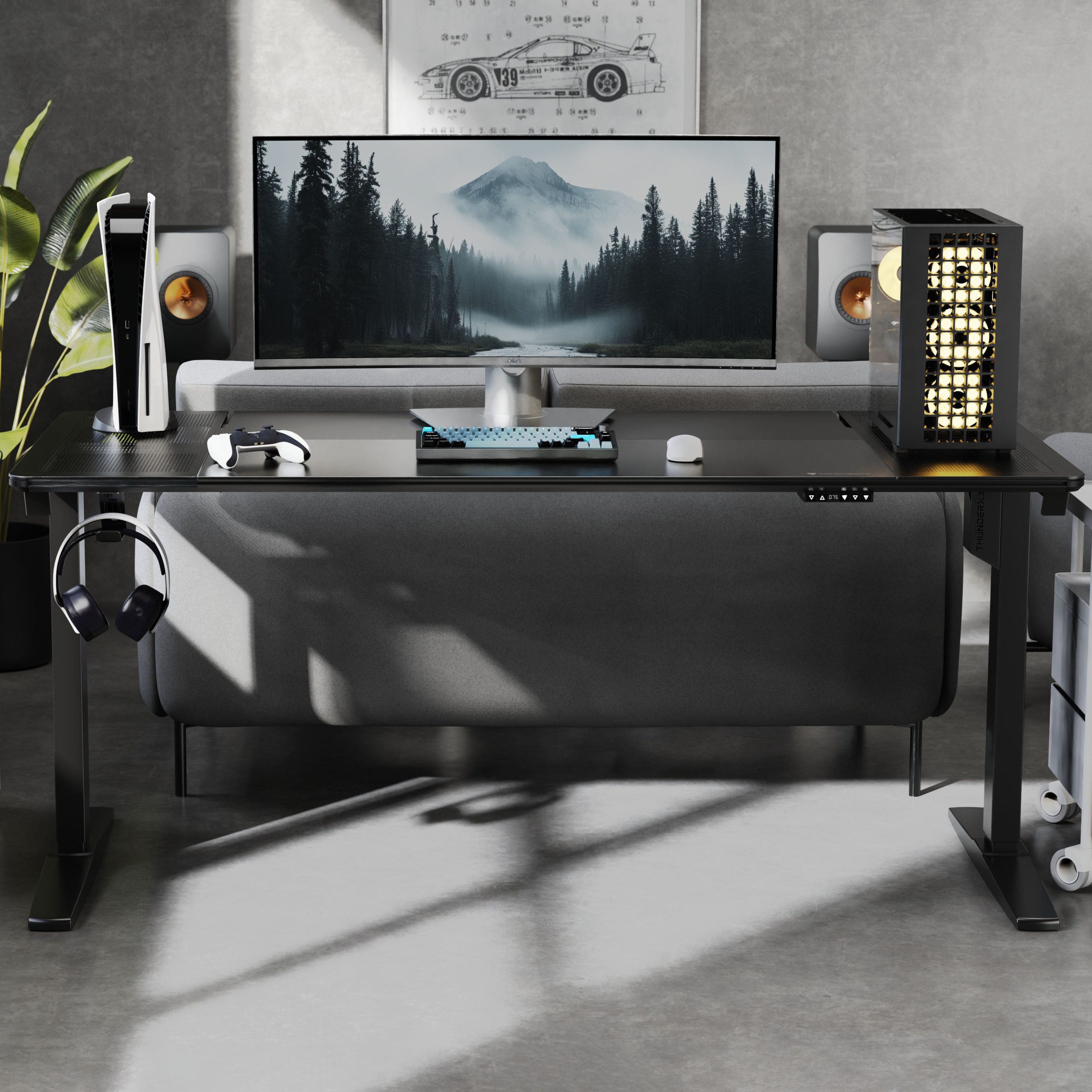 ThunderX3 LAB-X Gaming Table, height adjustable - black : image 8