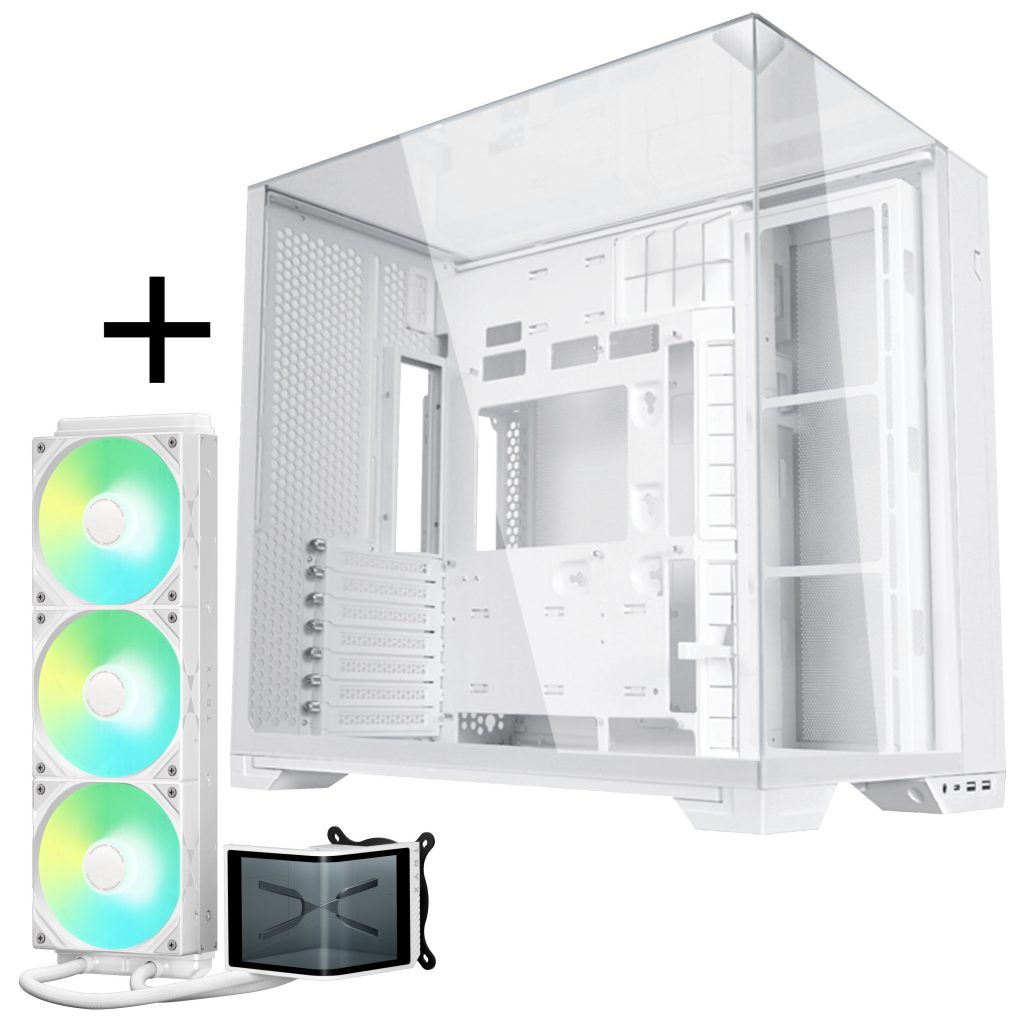 Lian Li O11 Vision Compact + TRYX PANORAMA SE ARGB Complete Water Cooling System - White, 360mm : image 1