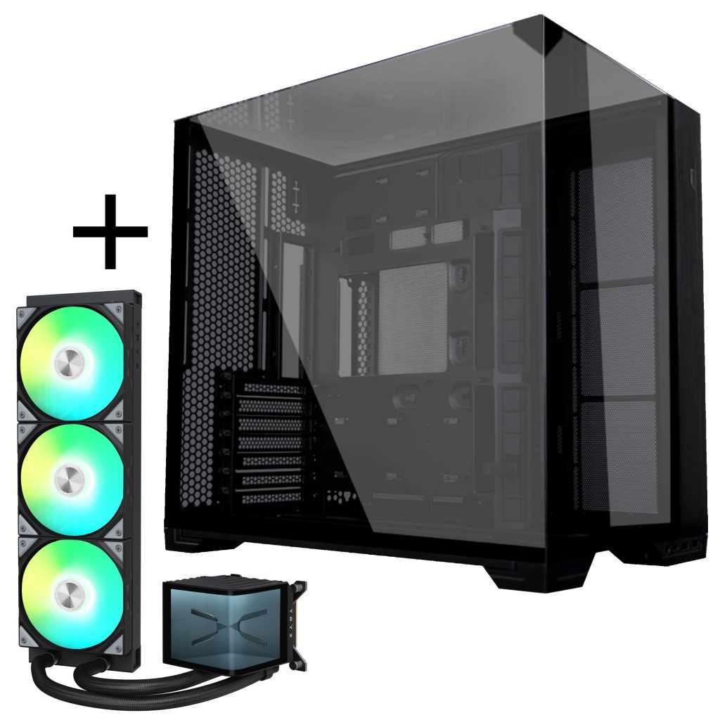 Lian Li O11 Vision Compact + TRYX PANORAMA ARGB Complete Water Cooling System - Black, 360mm : image 1