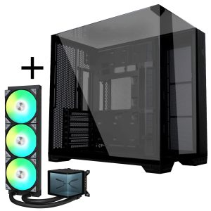 Lian Li O11 Vision Compact + TRYX PANORAMA ARGB Complete Water Cooling System - Black, 360mm : image 1